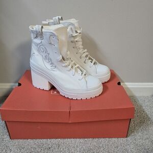 Converse Chuck 70 De Luxe Heel Hi A10335C Vintage White‎ Womens Sz 10 Festival